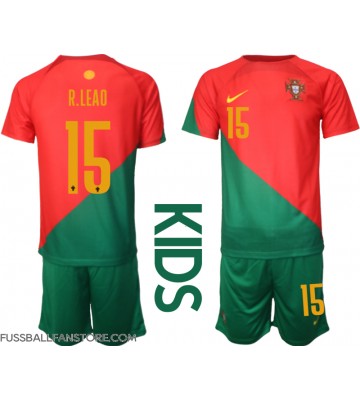 Portugal Rafael Leao #15 Replik Heimtrikot Kinder WM 2022 Kurzarm (+ Kurze Hosen)
